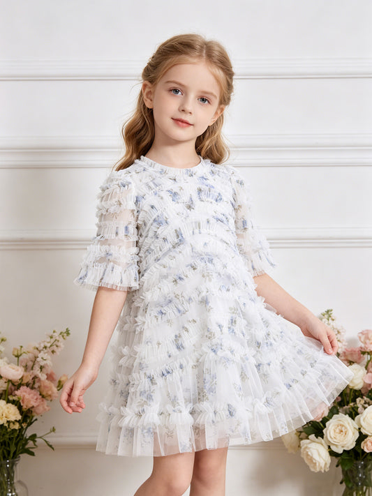 Magnolia Ditsy Amara Ruffle Kids Dress