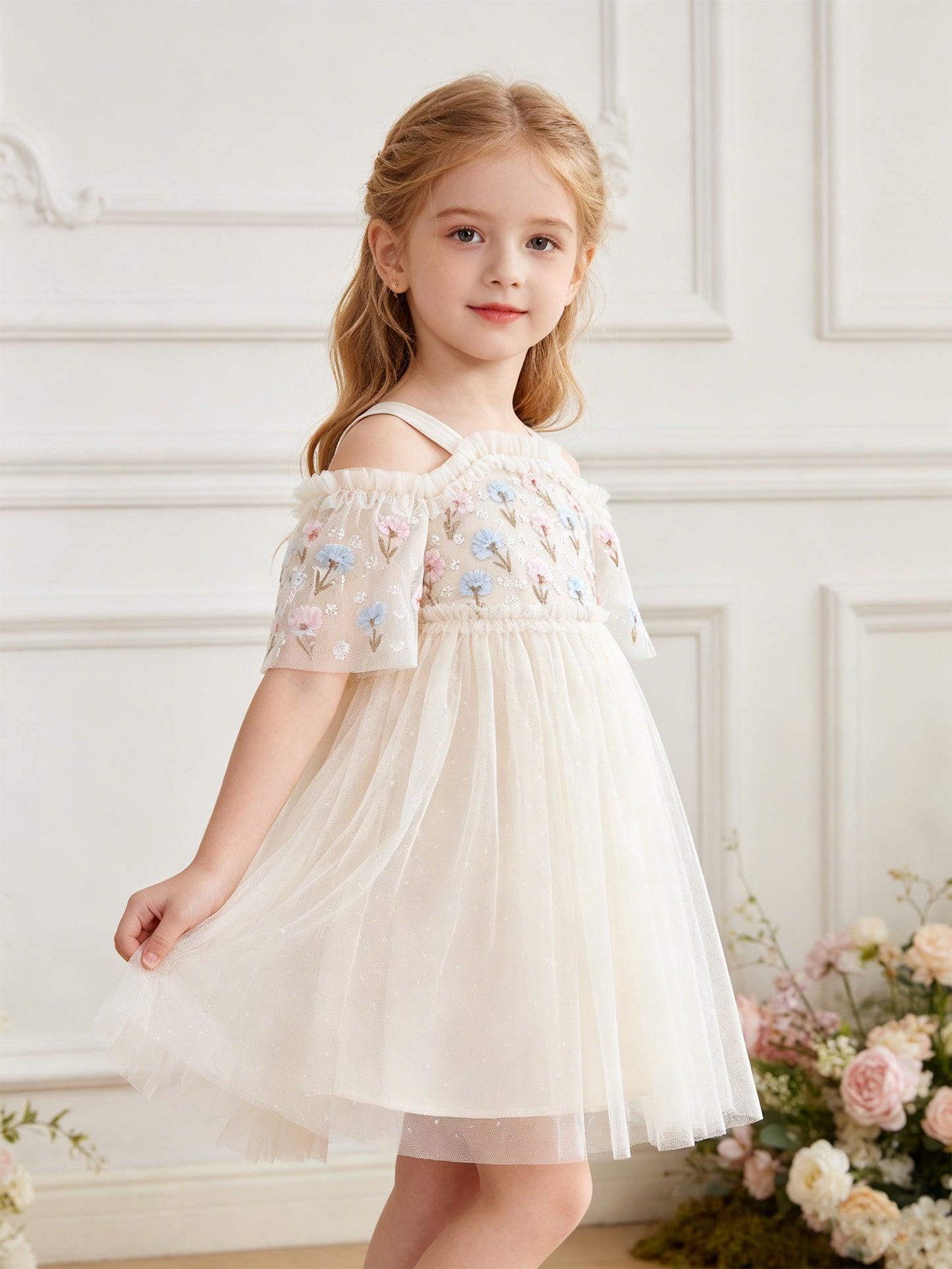 Dandelion Ditsy Bodice Off-Shoulder Kids