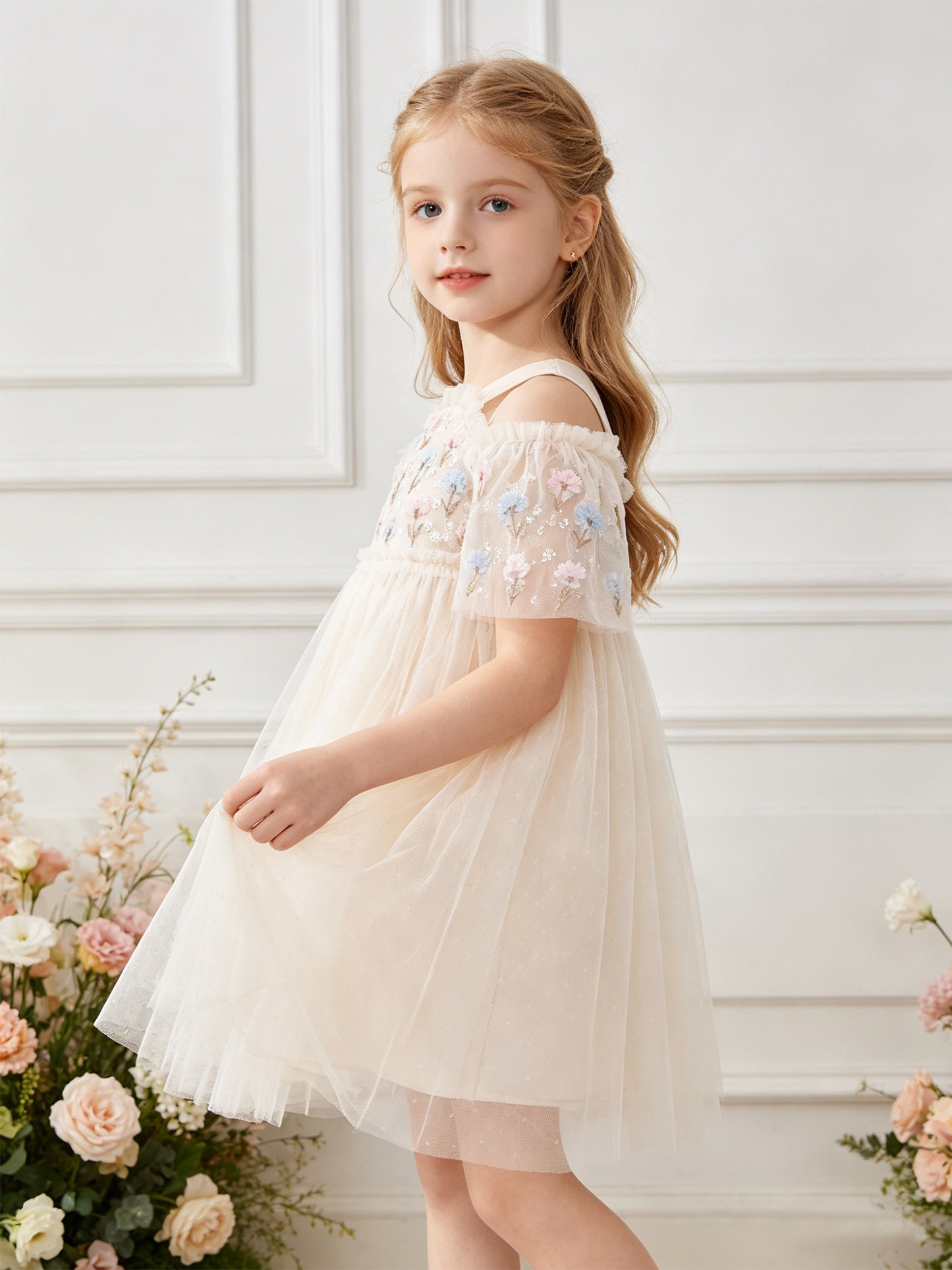 Dandelion Ditsy Bodice Off-Shoulder Kids