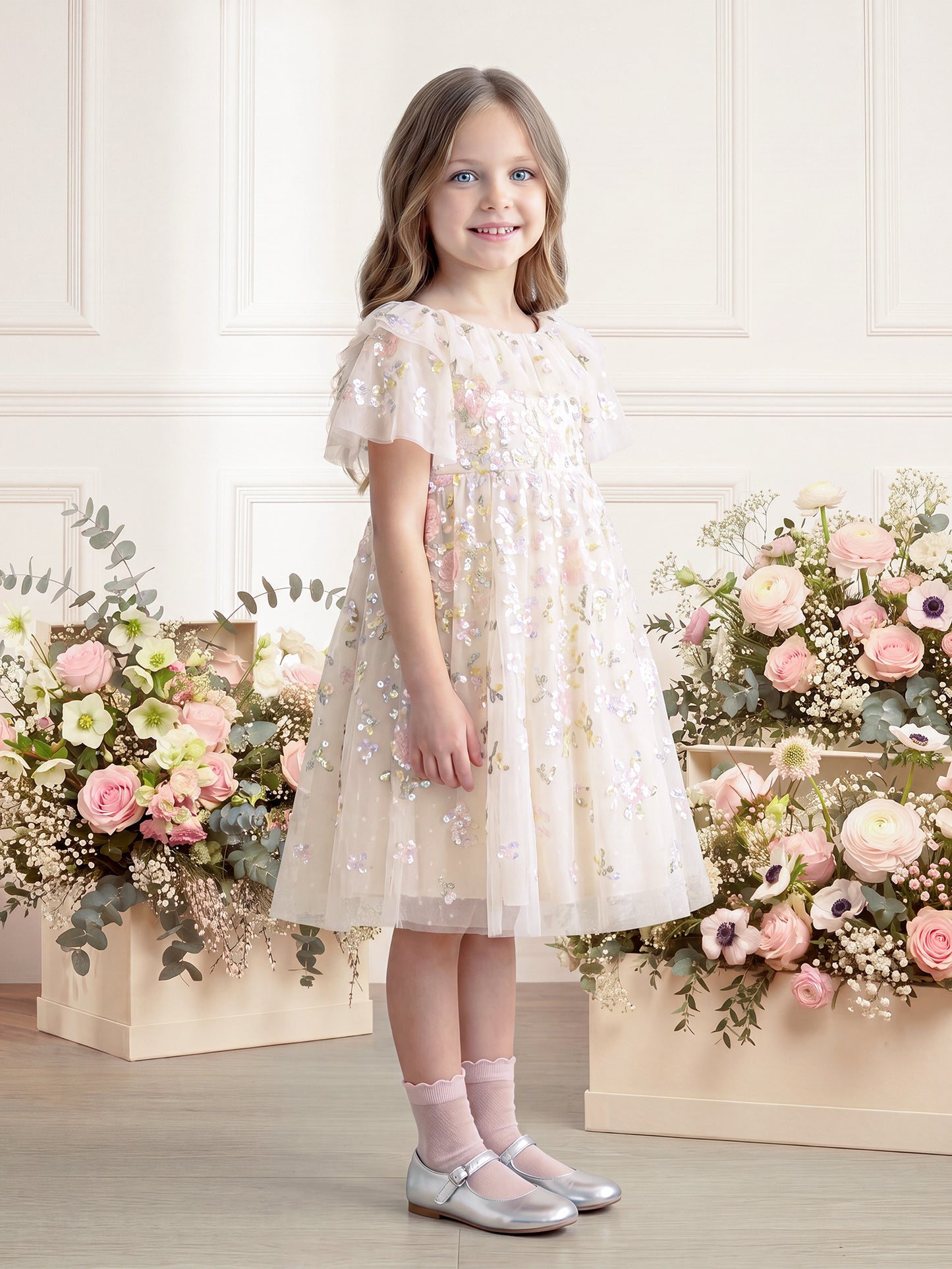 Peony Bouquet Sequin Dress