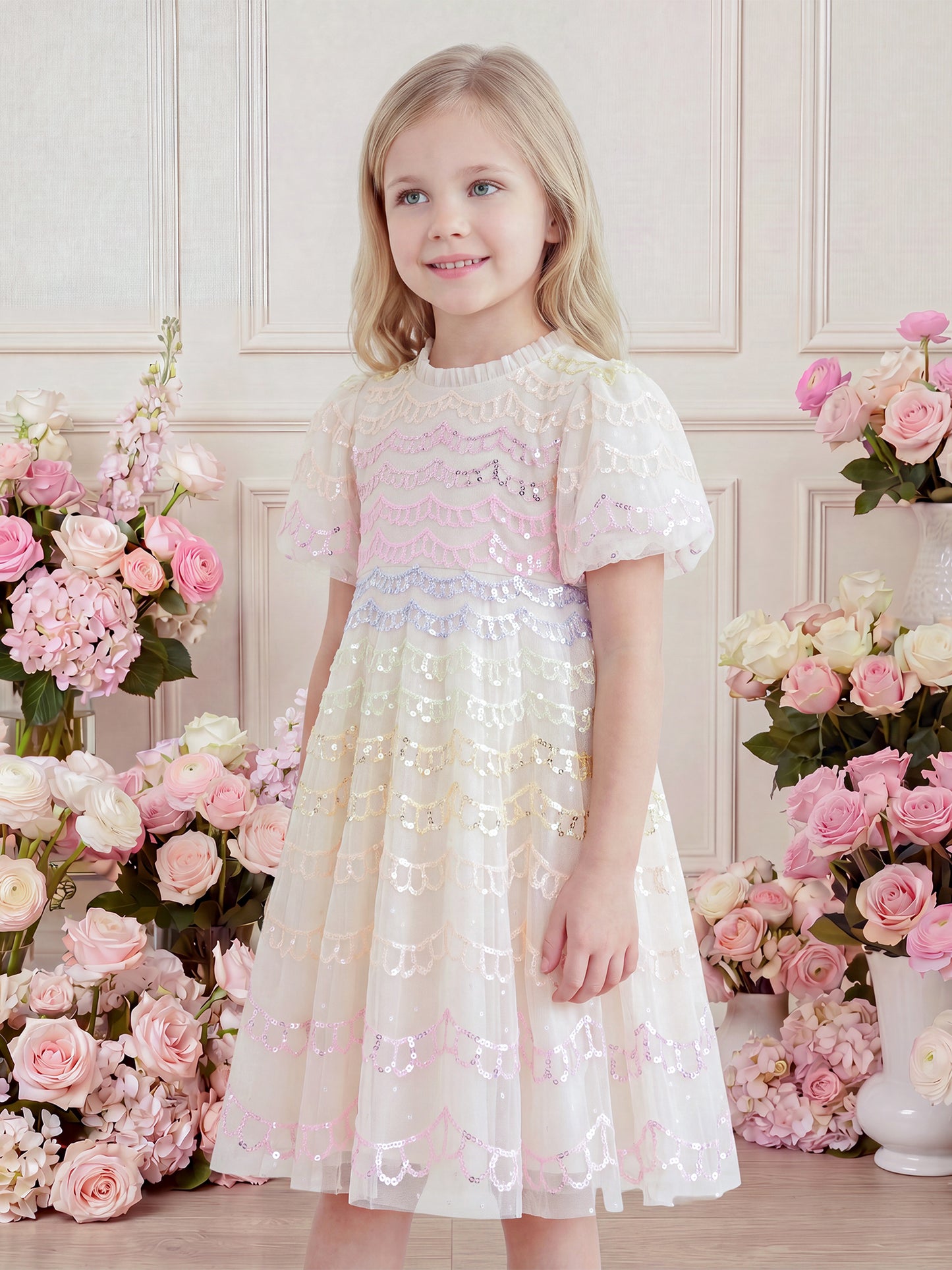 Ombre Scallop Dress