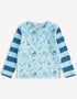 Bear-Print Two-Tone Long Sleeve Tee