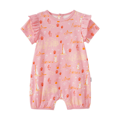 Vauva x Moomin Vauva x Moomin SS23 - Baby Girls All Over Print Cotton Short Sleeves Romper Romper