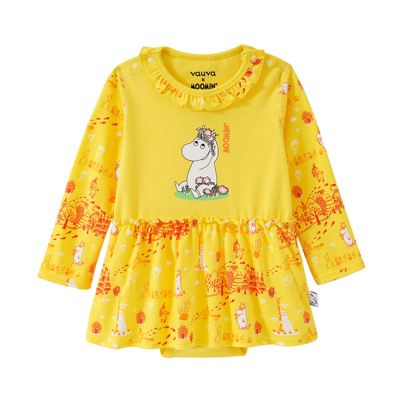 Vauva x Moomin SS23 - Baby Girls Moomin Print Cotton Long Sleeves Bodysuit product image front 