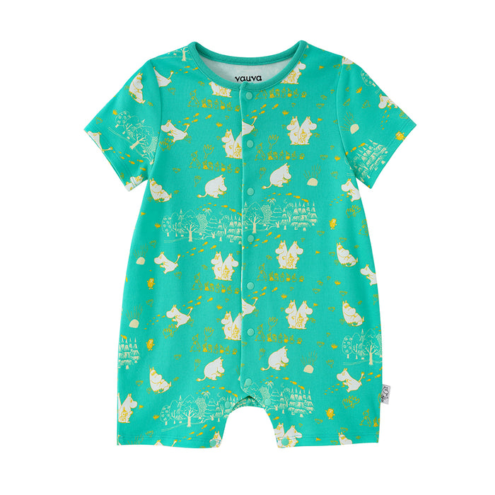 Vauva x Moomin SS23 - 嬰兒男女全印花棉質短袖連身衣