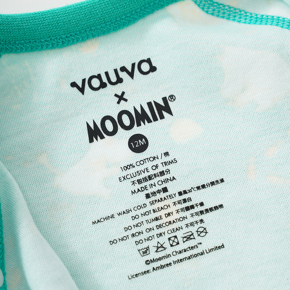 Vauva x Moomin SS23 - Baby Unisex All Over Print Cotton Long Sleeves Wrap Bodysuit