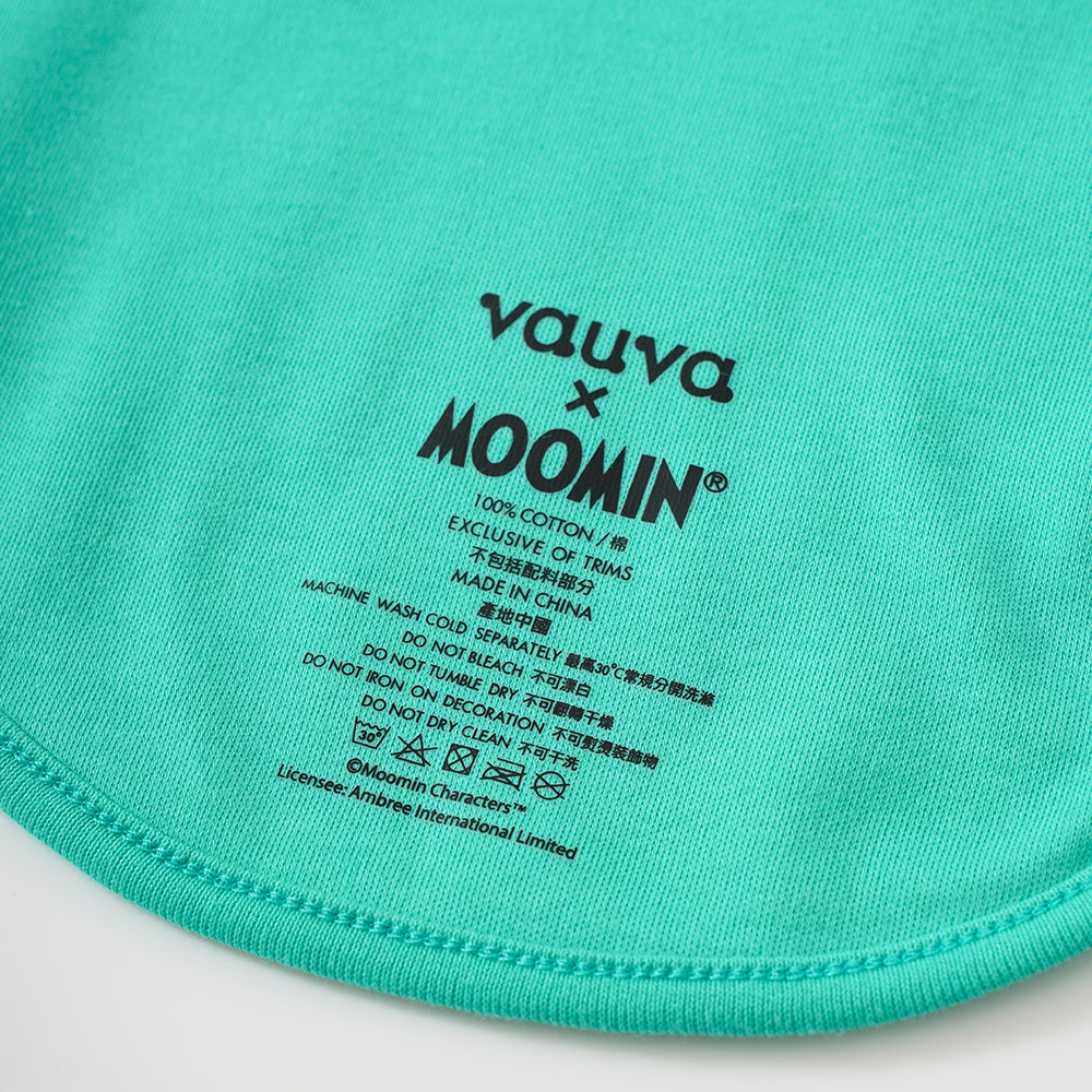 Vauva x Moomin Vauva x Moomin SS23 - Baby Unisex All Over Print Cotton Bib (Green) Bib