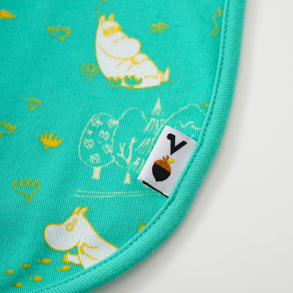 Vauva x Moomin Vauva x Moomin SS23 - Baby Unisex All Over Print Cotton Bib (Green) Bib