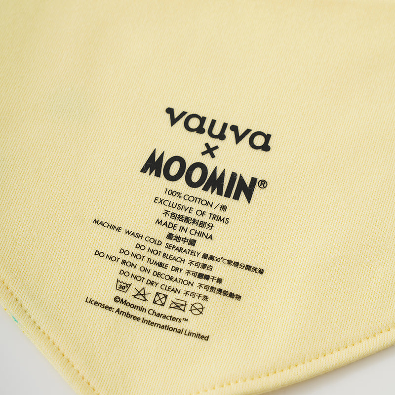 Vauva x Moomin SS23 - Baby Unisex All Over Print Cotton Bib (Yellow)