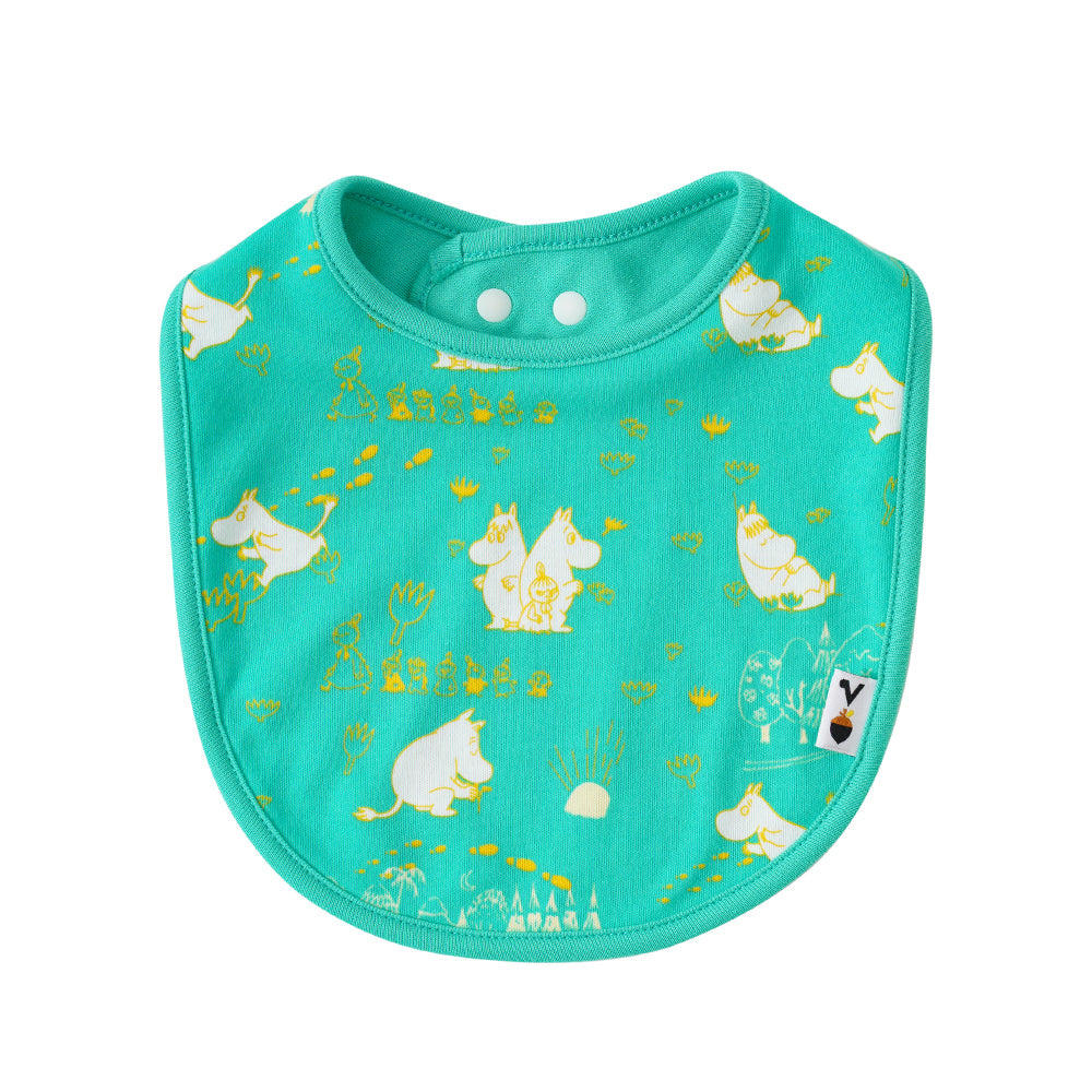 Vauva x Moomin Vauva x Moomin SS23 - Baby Unisex All Over Print Cotton Bib (Green) Bib