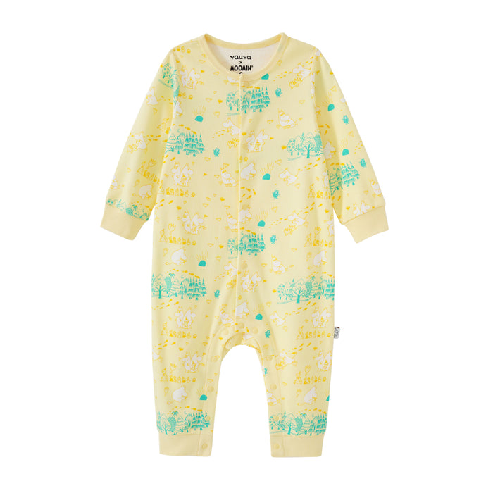 Vauva x Moomin SS23 - 嬰兒男女全印花棉質長袖連身衣