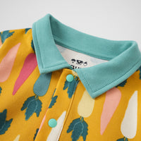 Vauva FW23 - Baby Boy Carrot All Over Print Cotton Polo Long Sleeve Bodysuit (Yellow) product image zoom in