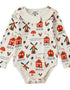 VAUVA Vauva FW23 - Baby Girl Nordic Style All Over Print Cotton Long Sleeve Bodysuit (White) Bodysuit