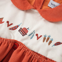 VAUVA Vauva FW23 - Baby Girls Doll Neck Embroidered Dress Dress