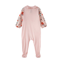 Vauva FW23 - Baby Girl Nordic Style Print Cotton Long Sleeve Romper (Pink)