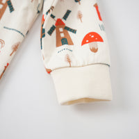 Vauva FW23 - Baby Girl Nordic Print Cotton Long Sleeve Romper (White) - My Little Korner
