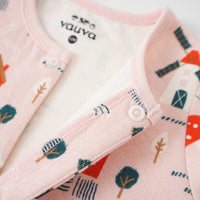 Vauva FW23 - Baby Girl Nordic Print Cotton Long Sleeve Romper (Pink)