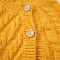 Vauva FW23 - Baby Boy Carrot Pattern Cotton Long Sleeve Romper (Yellow) - My Little Korner