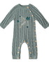 VAUVA Vauva FW23 - Baby Boy Carrot Pattern Cotton Long Sleeve Romper (Green) Romper