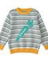 VAUVA Vauva FW23 - Baby Boys Carrot Logo Striped Cotton Long Sleeve Sweater Sweatshirt