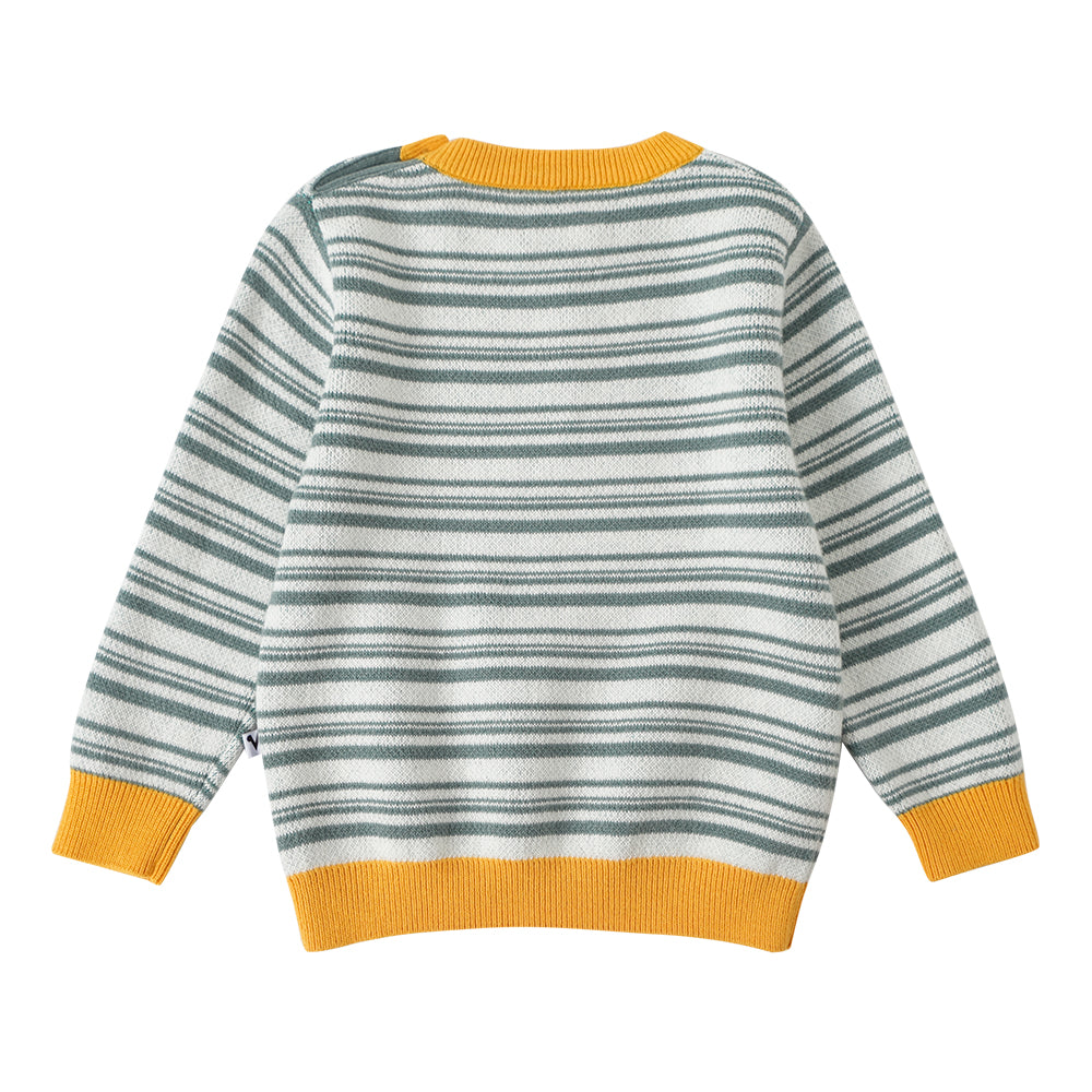 Vauva FW23 - Baby Boys Carrot Logo Striped Cotton Long Sleeve Sweater product image back