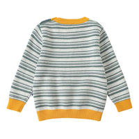 Vauva FW23 - Baby Boys Carrot Logo Striped Cotton Long Sleeve Sweater