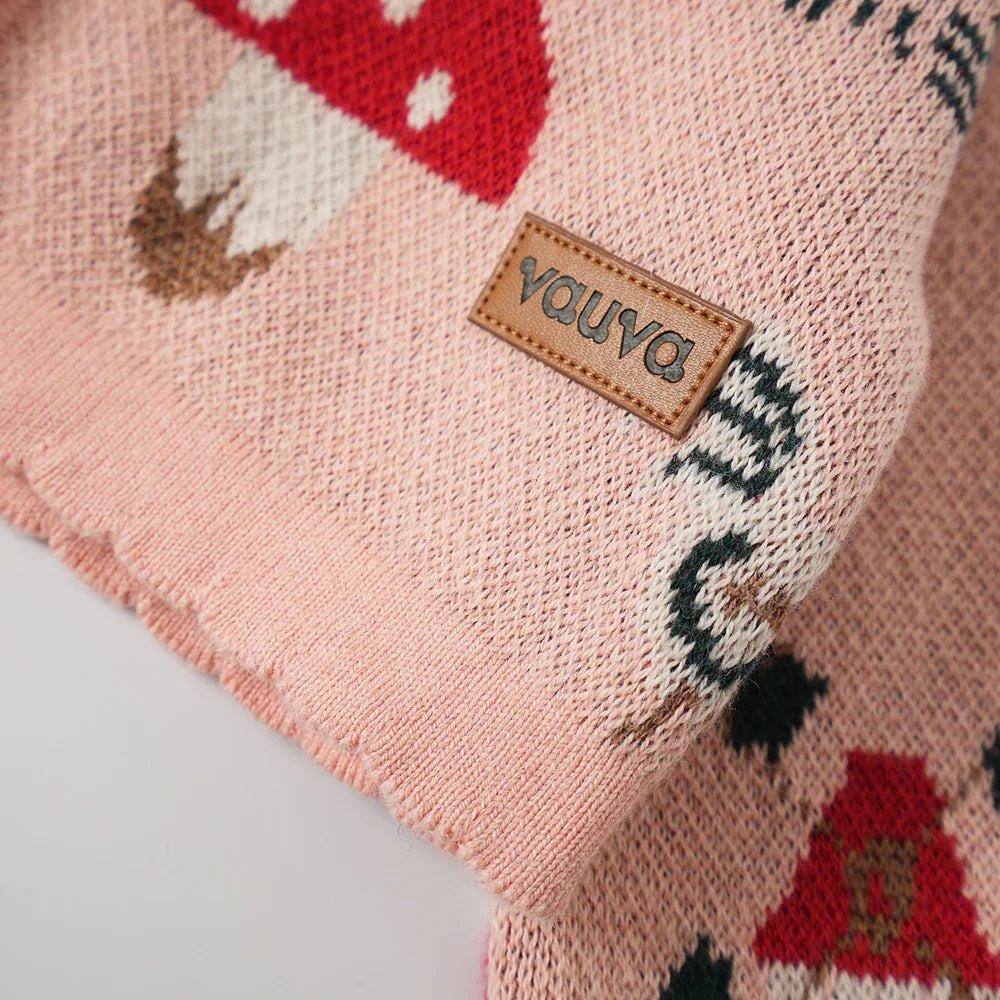 VAUVA Vauva FW23 - Baby Girls Pinwheel All Over Print Long Sleeve Knit Jacket (Pink) Coat & Jacket
