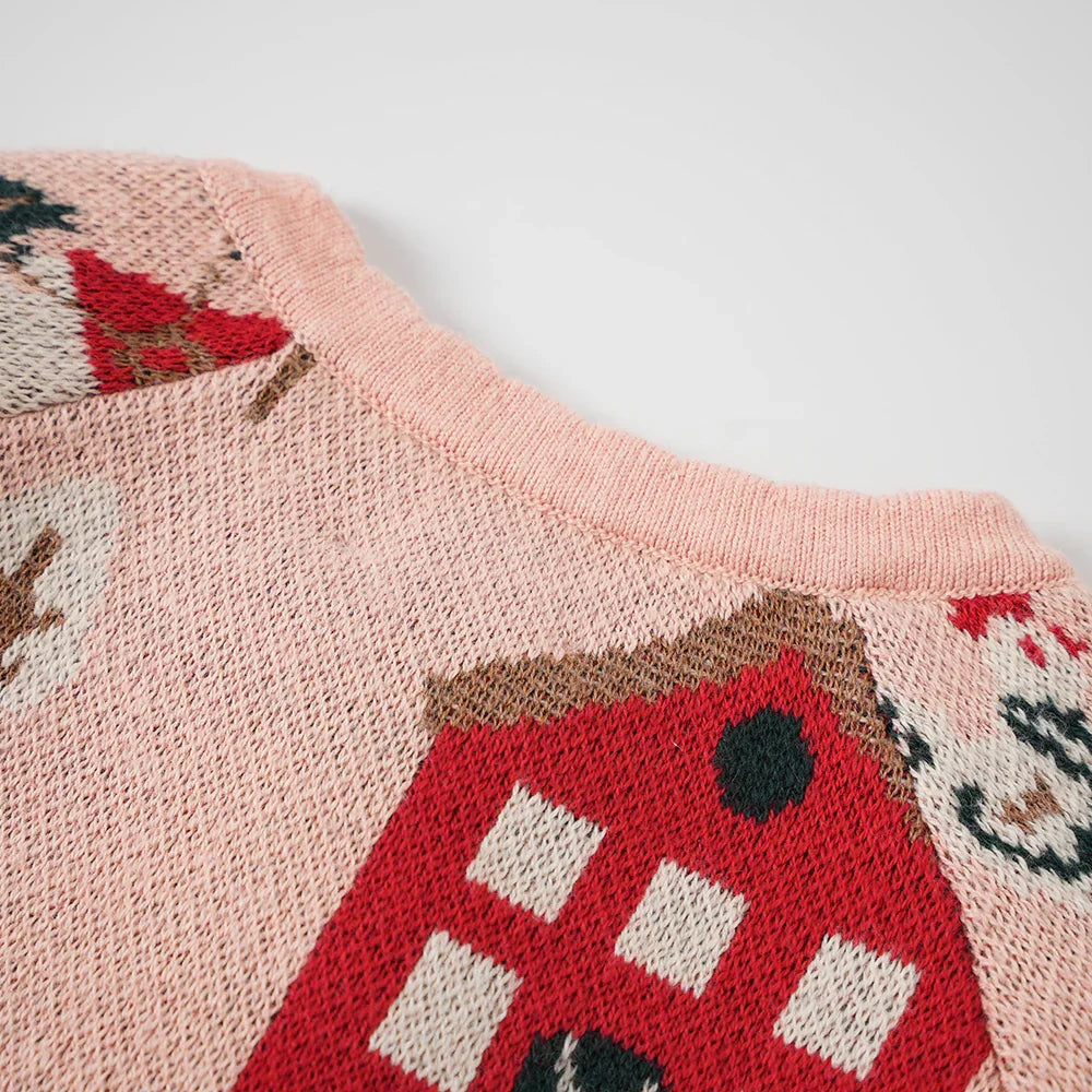 VAUVA Vauva FW23 - Baby Girls Pinwheel All Over Print Long Sleeve Knit Jacket (Pink) Coat & Jacket