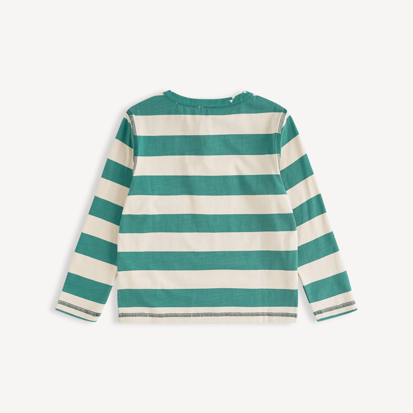 Bear-Print Two-Tone Long Sleeve Tee