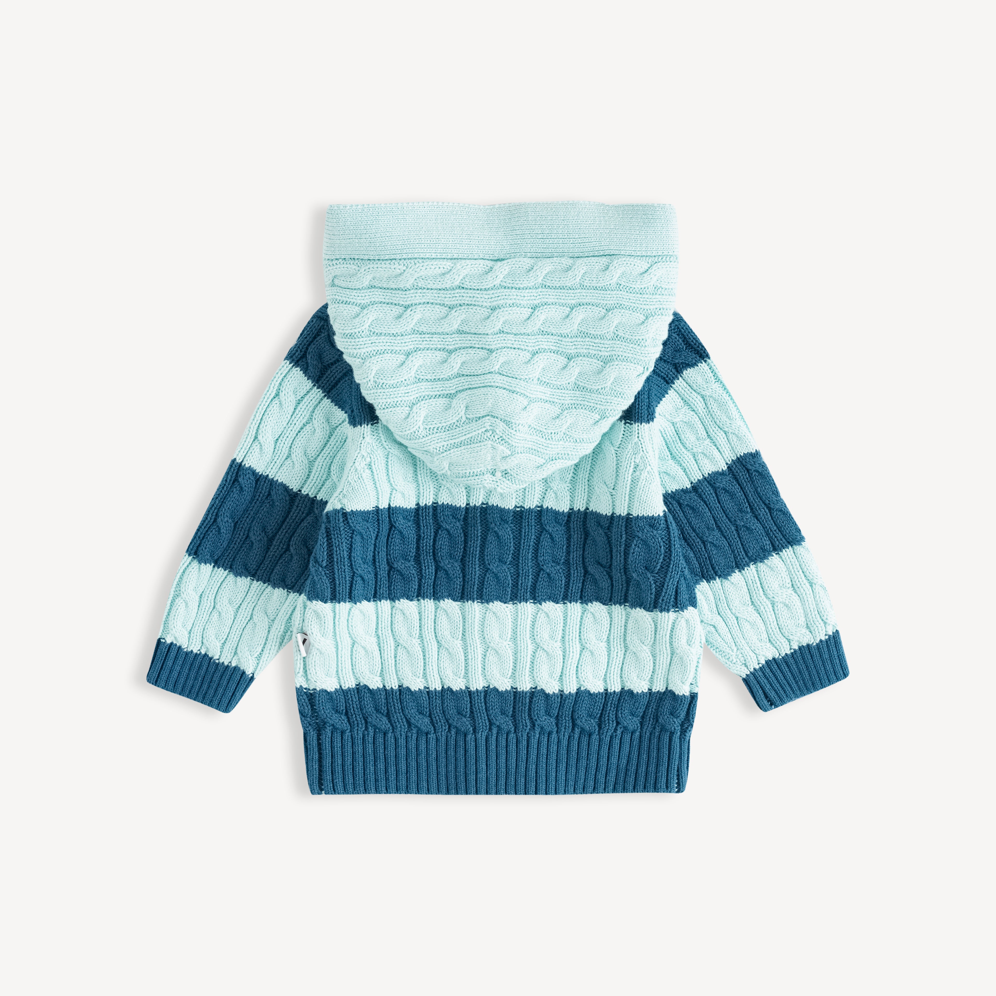 Stripe Hooded Cardigan