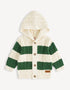 Stripe Hooded Cardigan