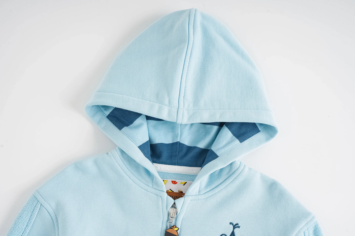 Bear-Embroidered Hooded Jacket