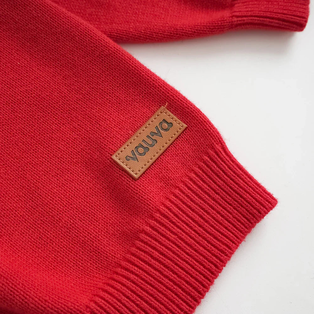 VAUVA Vauva FW23 - Baby Girls New Year Festival Cotton Cashmere Jacket (Red) Coat & Jacket