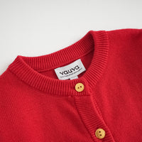 Vauva FW23 - Baby Girls New Year Festival Cotton Cashmere Jacket (Red)-product image close up