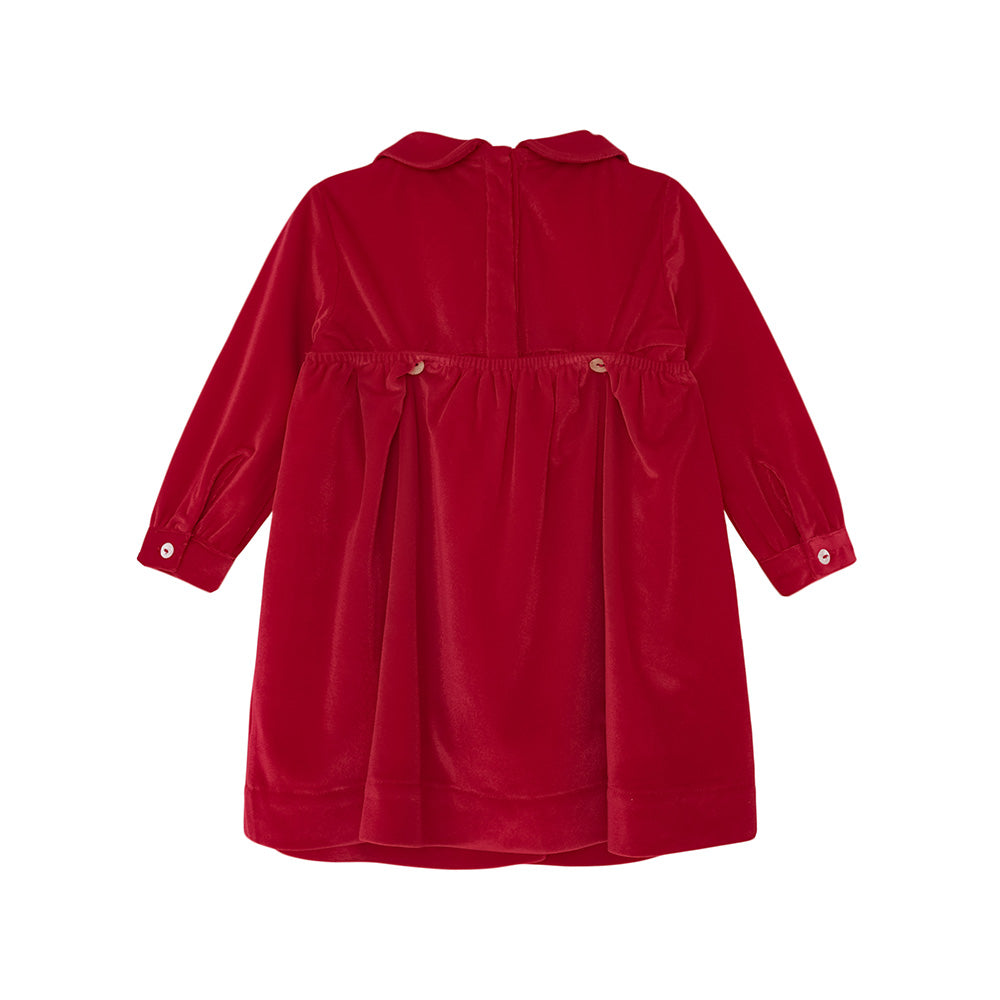 Vauva FW23 - Baby Girls Knitted Corduroy Dress (Red) - My Little Korner