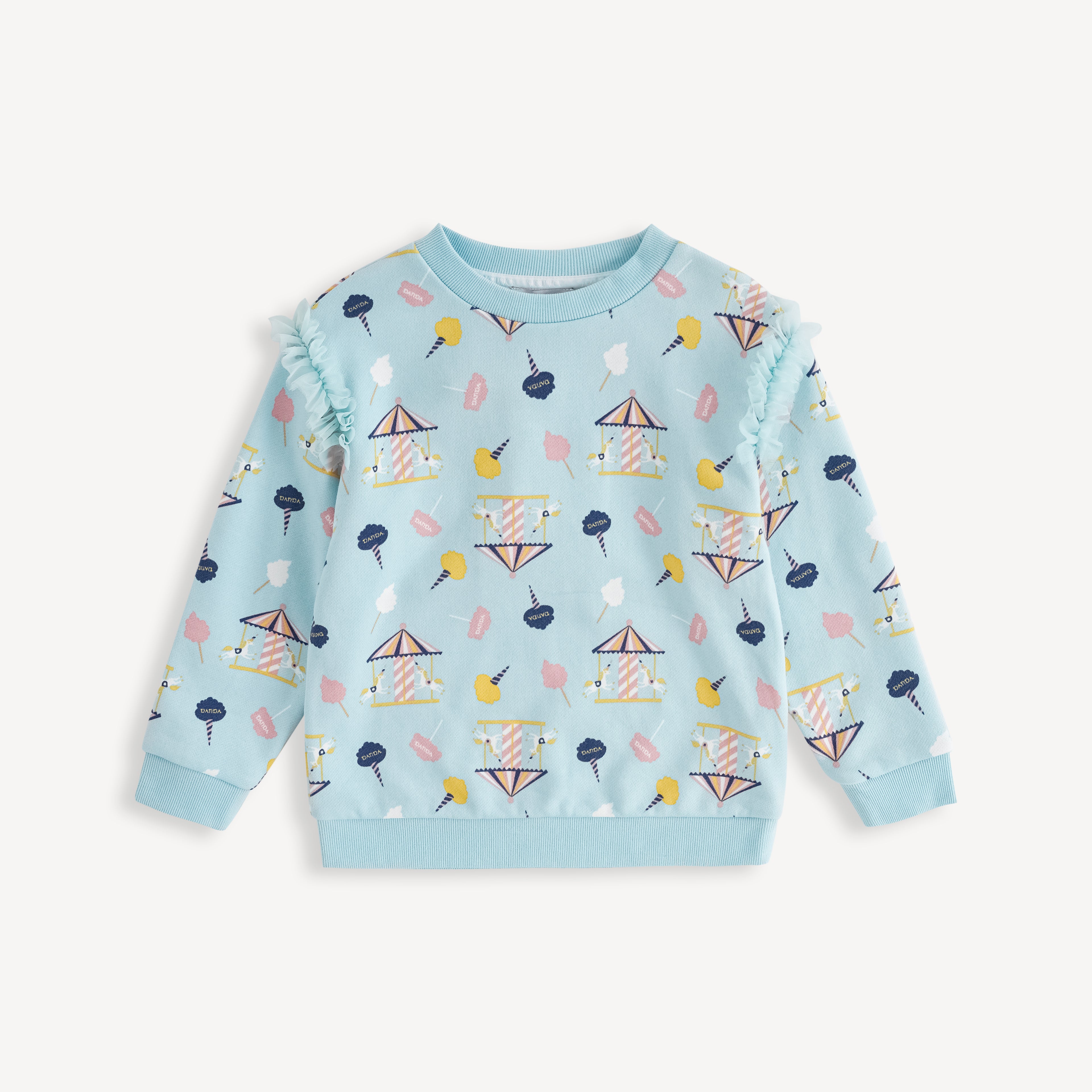 Unicorn-print Frill Sweatshirt