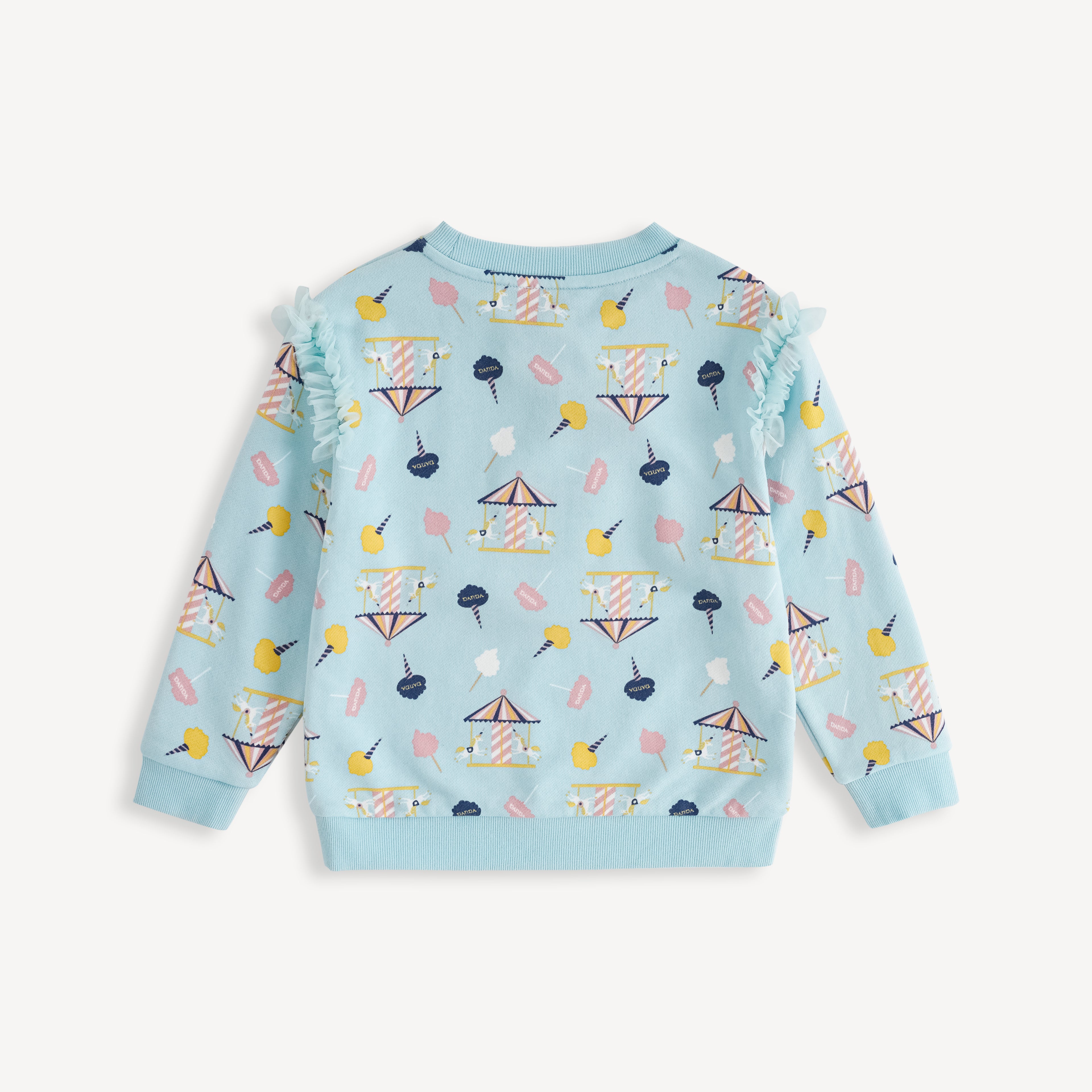 Unicorn-print Frill Sweatshirt