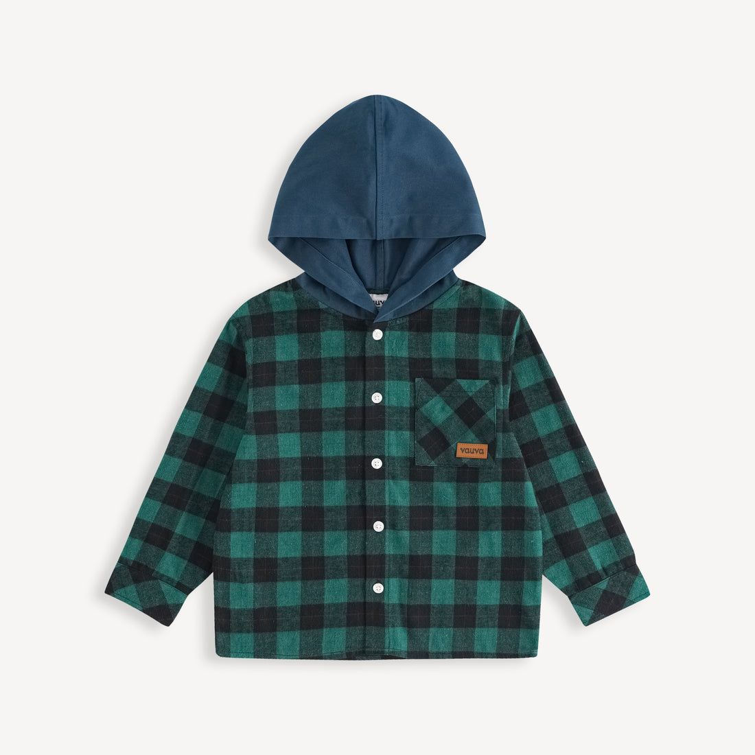 Hooded Plaid Shirt Jacket