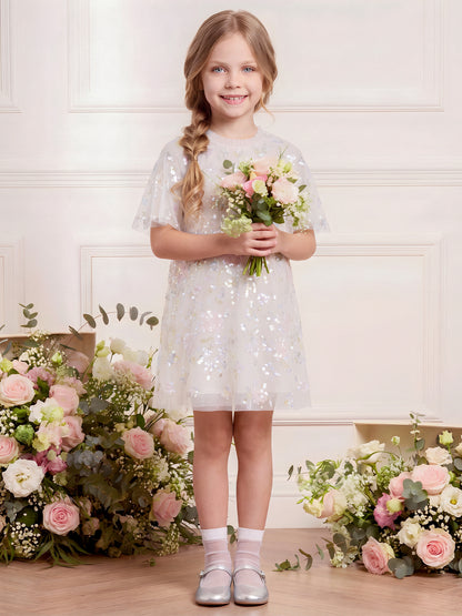 Peony Bouquet Sequin Cape Dress