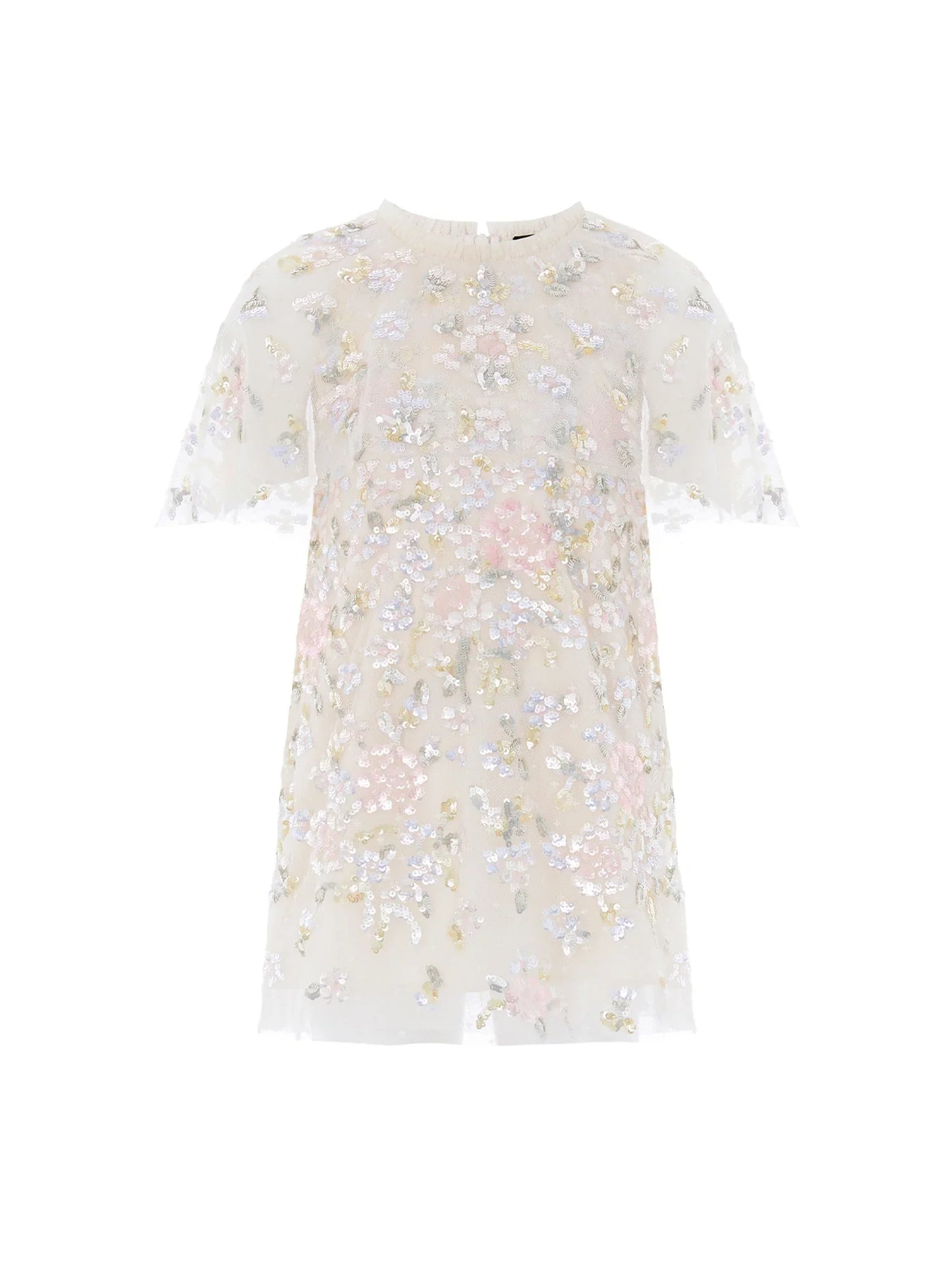 Peony Bouquet Sequin Cape Dress