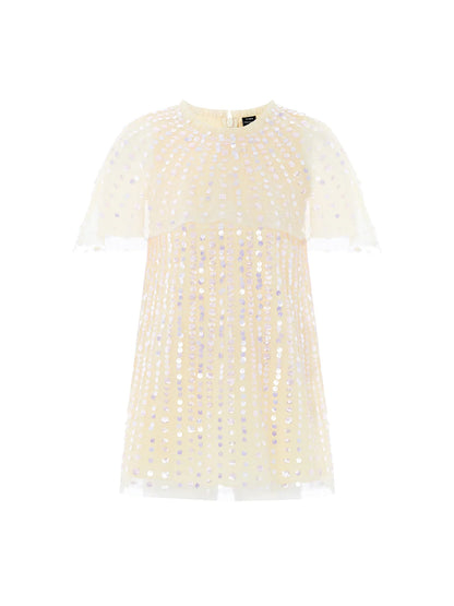 Moonlight Sequin Short Cape Dress