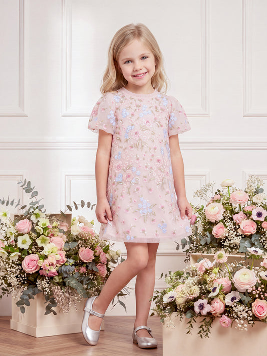 Peony Bouquet Puff Sleeve Dress
