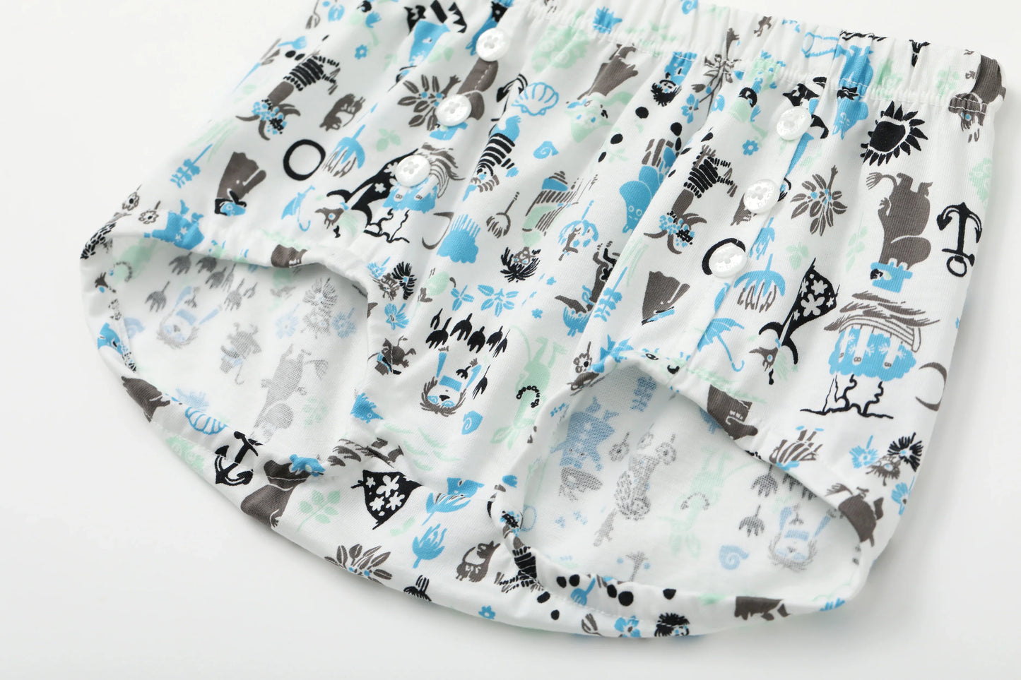 Vauva x Moomin Vauva x Moomin - Baby Boy All Over Print Collar Top & Bottom Set - Pastel Green Top & Bottom Set