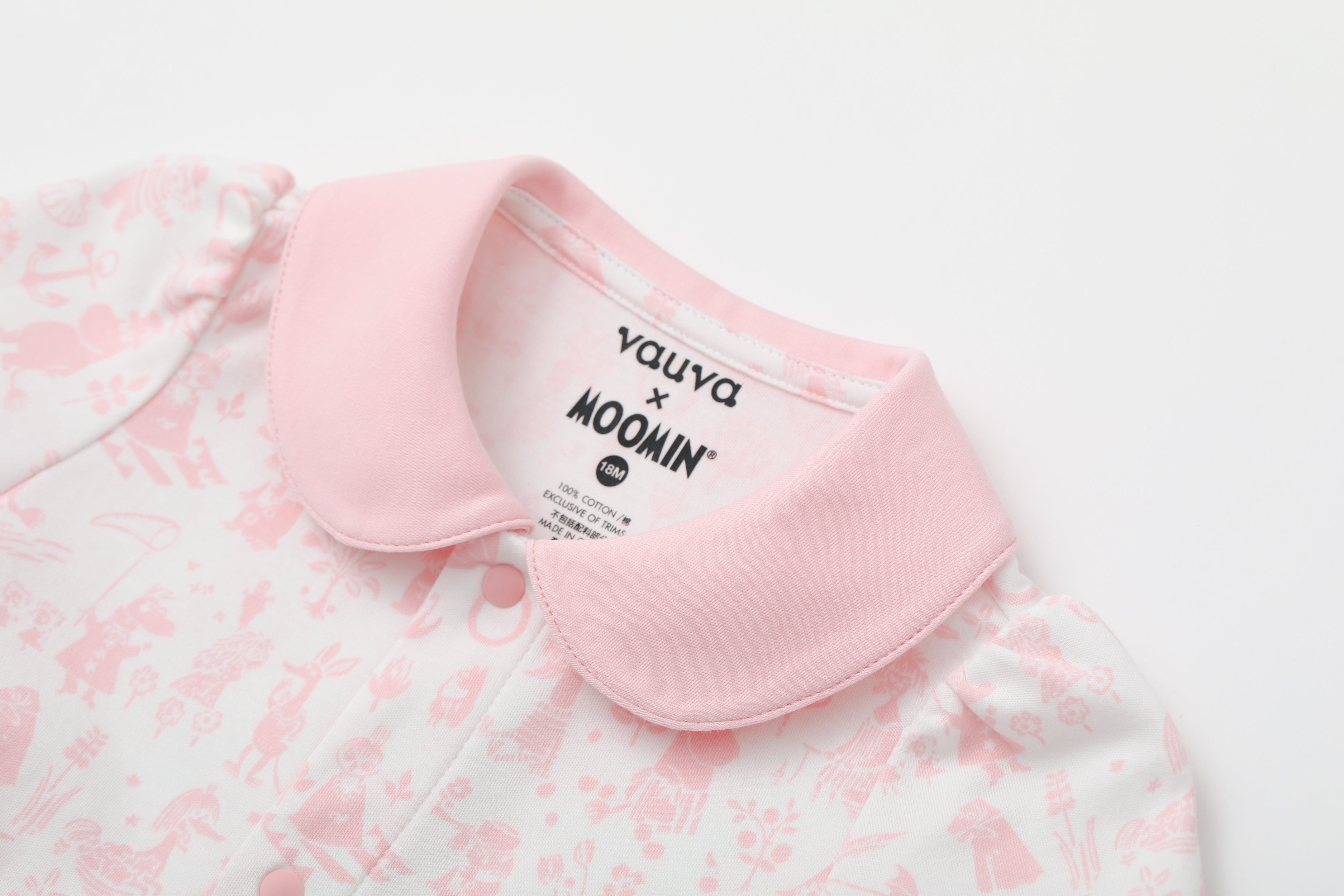 Vauva x Moomin Vauva x Moomin - Baby Girl All Over Print Short Sleeve Dress - Pink Dresses