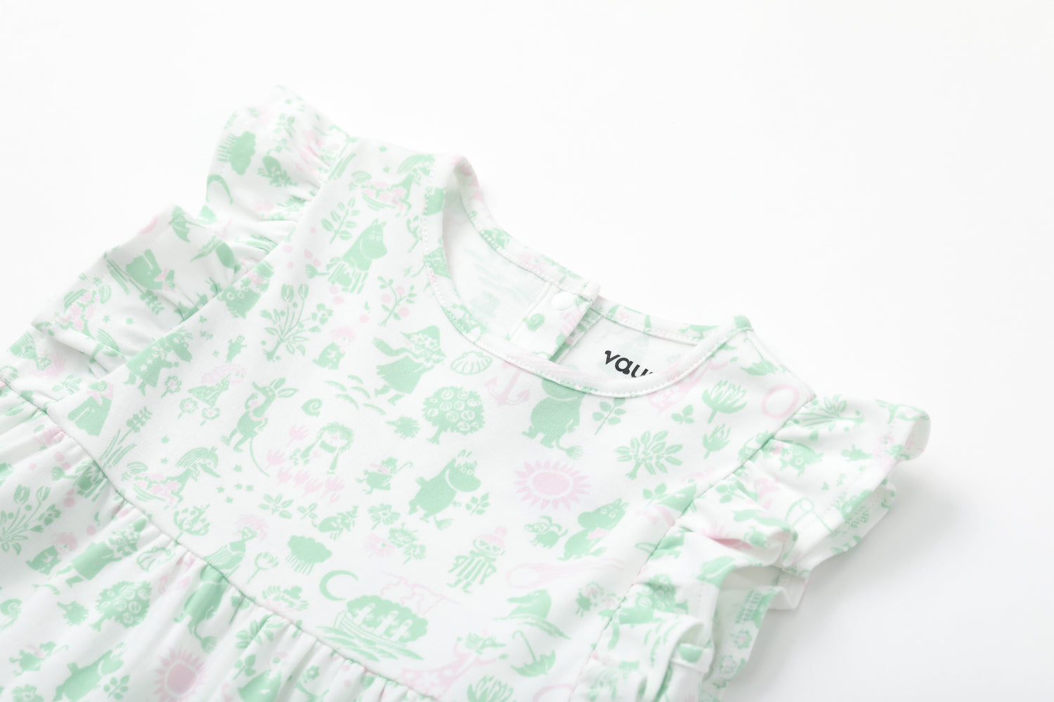 Vauva x Moomin Vauva x Moomin - Baby Girl Moomin All Over Print Short Sleeve Dress - Pastel Green Dresses