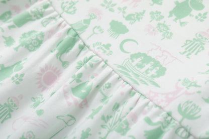 Vauva x Moomin Vauva x Moomin - Baby Girl Moomin All Over Print Short Sleeve Dress - Pastel Green Dresses