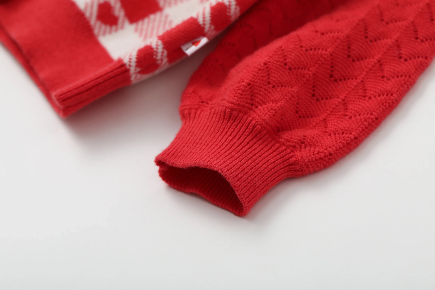 VAUVA Vauva SS24 - Baby Girl Plaid Long Sleeve Cardigan (Red) Cardigan