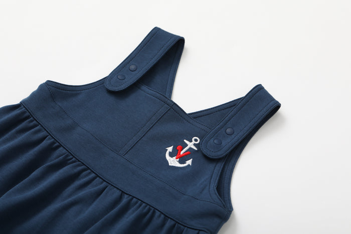 Vauva SS24 - Baby Girl Sailing Embroidered Tank Dress (Blue) product image 01