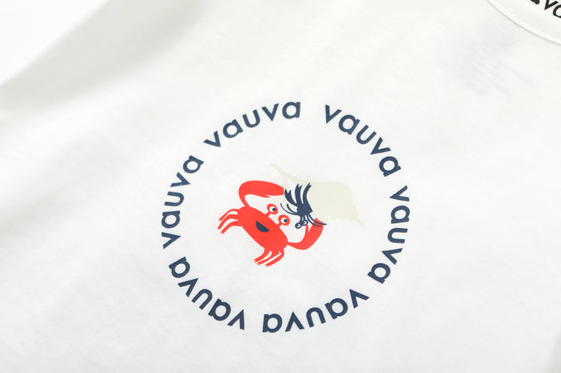 Vauva SS24 - 嬰兒螃蟹印花短袖套裝 (藍白色) 