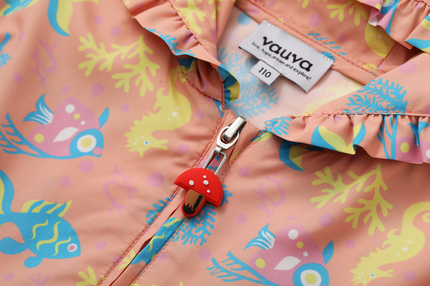 VAUVA Vauva SS24 - Toddler Girl Ocean All Over Print with UV Protection Windbreaker -Sand Pink Windbreaker